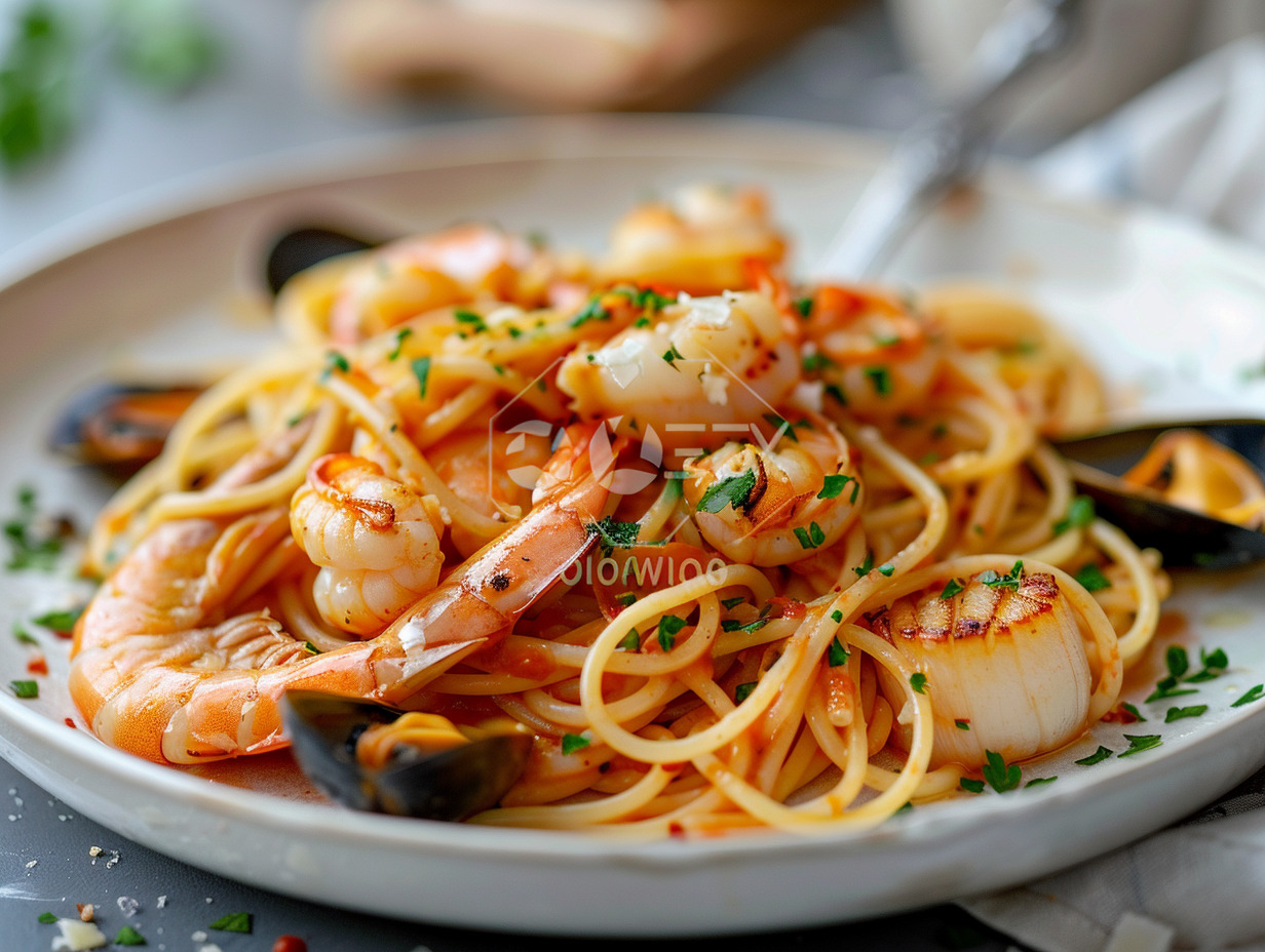 spaghettis fruits de mer