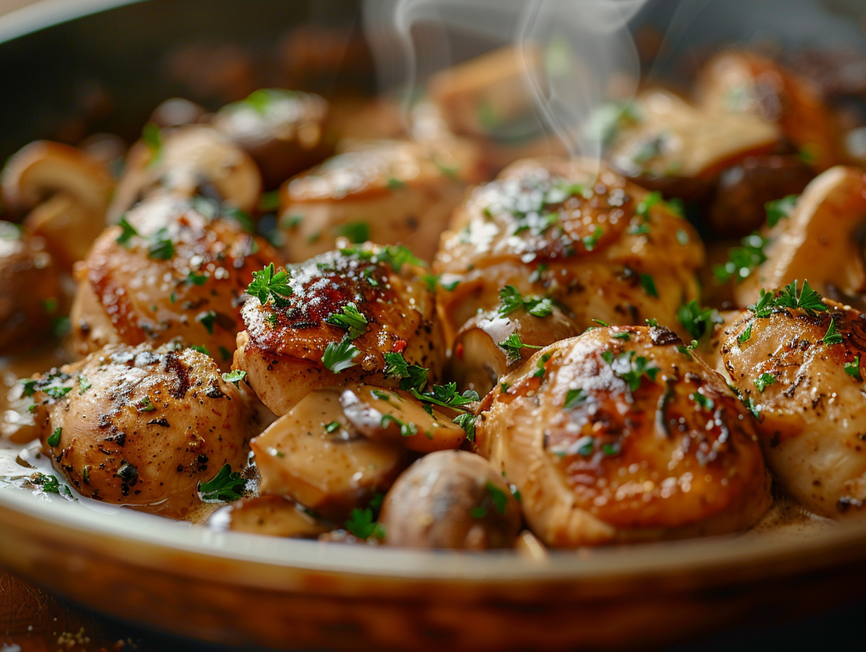 poulet  champignons